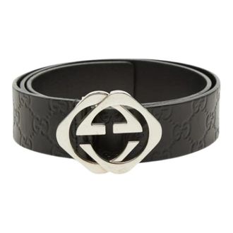 Gucci Pre-owned Vintage Leren Riem - Heren - Vintage Accessoires - Zwart - ONE Size - Leer - Vintage