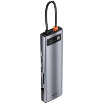 OEM Hub Multifuncional Con Replicador De Puertos Usb-c, Acabado Met&aacute;lico Brillante, 11 En 1, Color Gris