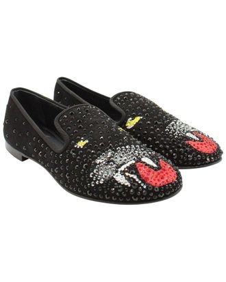 Giuseppe Zanotti Womens Suede Panther Embellished Loafer (Authentic Pre-Loved)