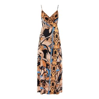 Nenette Lange jurk met sjaalprint - Dames - Maxi kleedjes - Veelkleurig - S - Kleedjes
