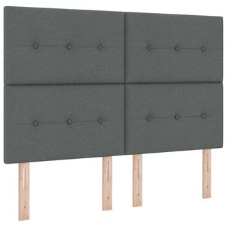 vidaXL Testiera Led Con Strisce Led Grigio Scuro 144 Cm Tessuto Vidaxl