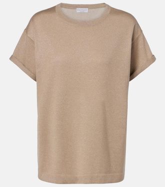 Brunello Cucinelli Lurex cashmere and silk-blend T-shirt
