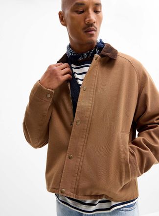 Le 31 Mens Corduroy-collar workwear jacket