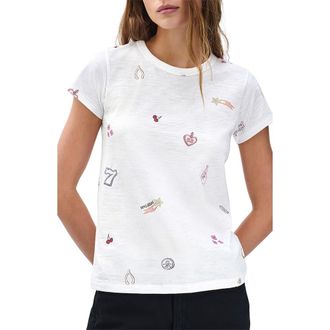 Rag & Bone All Over Lucky Charm T-Shirt in White Multi at Nordstrom Rack, Size Xx-Small