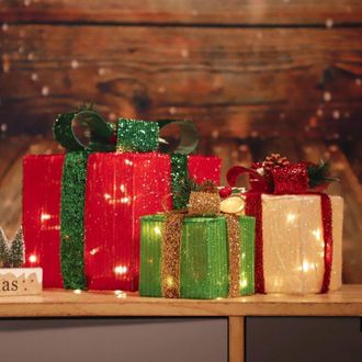 OEM Cajas De Luces Navide&ntilde;as Decorativas: Juego De 3 Tama&ntilde;os Diferentes (s/m/l), Con 60 Led Incorporados, Resistentes Al Agua, Para Uso Interior Y Exterio