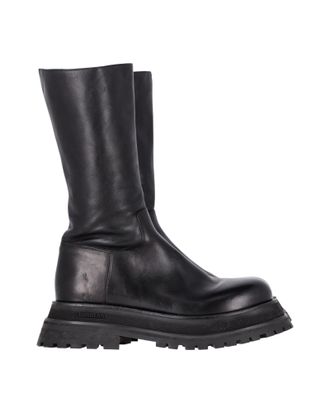 Burberry Pre-owned Womens Jeffy Flatform Chunky Sole Boots in Black Leather - Size EU 39