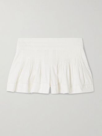 Isabel Marant Shorts In Cotone Con Nervature Cybila - Bianco