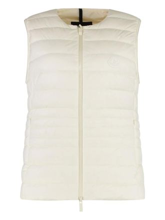 Moncler logo-patch padded gilet - women - Polyamide - 3 - White