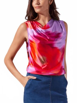 Lyss&eacute; Rosario Draped Printed Top In Floating Floral