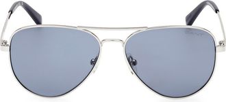 GANT Pilot Sunglasses in Shiny Light Ruthenium /Blue at Nordstrom Rack