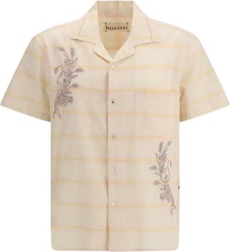 Baziszt Camicia Provence con ricamo - Toni neutri