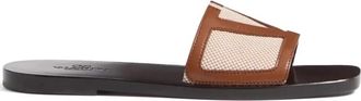 Valentino Garavani Viva Superstar Slide Sandaal - Heren - Sandalen - Bruin - 41 EU - Leer - Schoenen