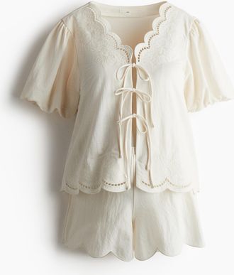 H&M MAMA 2-teiliges Set mit Wellenkanten - White