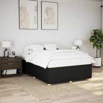 vidaXL Cama Sin Colch&oacute;n Tela Negro 140x190 Cm Vidaxl