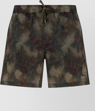 Herno tropical floral ripstop nylon swim shorts