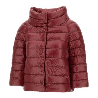 Herno Down Jackets, female, Red, S, Sofia Mini Cape