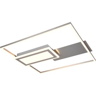 Trio Plafoniera LED, metallo, nichel opaco, 53x4,5x50 cm, Spiro