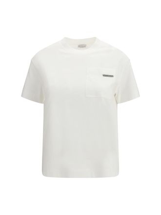 Brunello Cucinelli Womens Cotton T-Shirt White T-Shirts & Jerseys