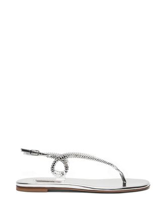 Casadei Silver Braided Sandals