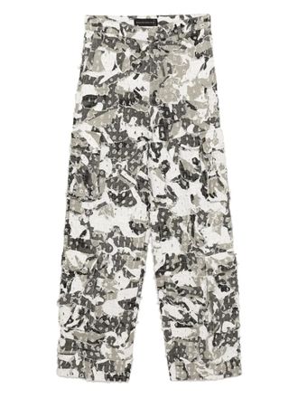 Who Decides War by Ev Bravado micro distressed cargo trousers - Grey