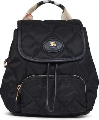 Burberry Tassen, Dames, Zwart, ONE Size, Nylon, Mini Horseshoe Quilted Nylon Rugzak
