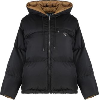 Prada Chaqueta de plum&oacute;n de nailon con cord&oacute;n ajustable - Jackets - Mujer - Negro - S
