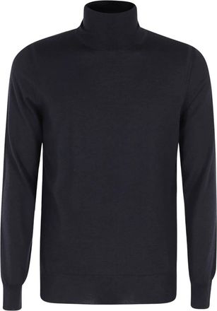 Paolo Pecora Turtleneck Trui - Heren - Coltruien - Blauw - S - Wol - Truien & Vesten
