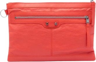 Balenciaga Pre-owned Clutches, female, Orange, Size: ONE SIZE Pre-owned Leather Clutch