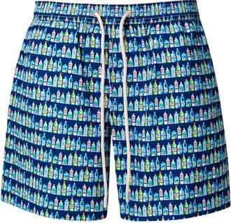 MC2 Saint Barth Badmode, Heren, Blauw, S, Polyester, MC2 Saint Barth Sneldrogende Micro Mix Gin Zwemshorts