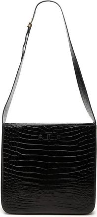 Ferragamo Pre-owned Ferragamo Croc Embossed Leather Double Gancini Crossbody Ladies 8ZFG3M28KBDJGRTK