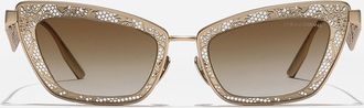 Dolce & Gabbana Dg Lace Sunglasses - Woman Matte Gold Onesize