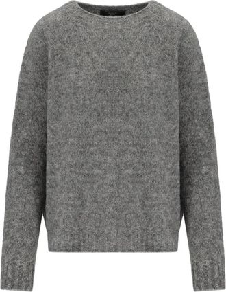 Max Mara Ghiacci Sweater - Dames - Ronde hals truien - Grijs - M - Katoen - Truien & Vesten