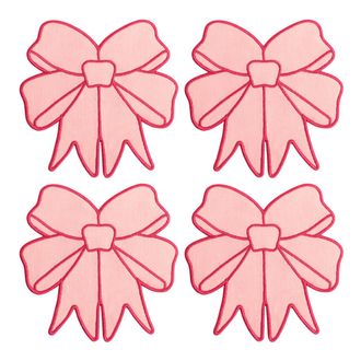 Octaevo Set of 4 Coquette Coasters, pink