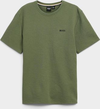 BOSS Mens Embroidered logo waffle T-shirt