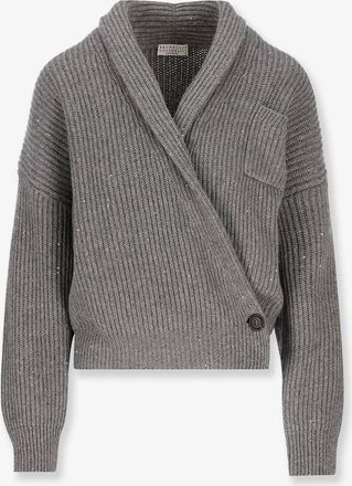 Brunello Cucinelli Cardigan in cashmere e seta con paillettes - BRUNELLO CUCINELLI - gender_Woman