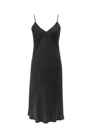 Gold Hawk Womens Jacquard Slip Dress In Black