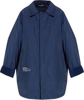 Dsquared2 Cappotto con polsini in velluto - Blu