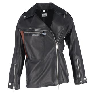 Burberry Burberry Stonefield Pocketdetail Bikerjack in Zwart Leer