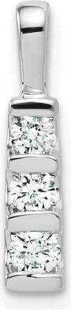 Diamond2Deal 10k White Gold Diamond 3 Stone Pendant