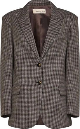 Blanca Vita Jassen - Dames - Blazers - Bruin - S - Leer - Jassen