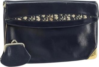 Dior Pre-owned Clutches, female, Blue, Size: ONE SIZE Pre-owned Trotter Canvas Clutch