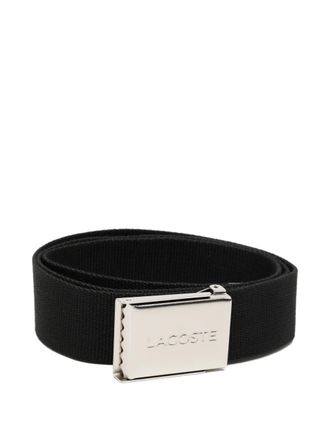 Lacoste Engraved Buckle belt - men - Polyester/Polyethylene/Viscose - 130 - Black