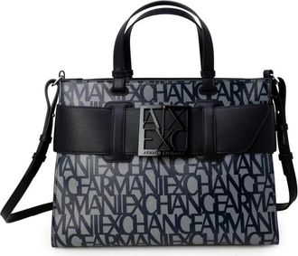 A|X Armani Exchange Zwarte handtas met ritssluiting - Dames - Handtassen - Zwart - ONE Size - Polyester - Tassen