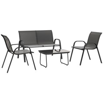 OUTSUNNY Muebles de jard&iacute;n 113x66x79 cm negro