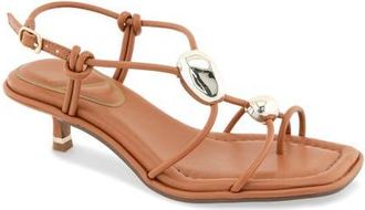 Kenneth Cole Gemma Kitten Heel Sandal in Tan at Nordstrom, Size 6.5