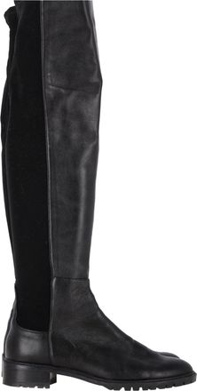 Stuart Weitzman 5050 Lift Over-the-Knee Boots in Black Leather and Suede
