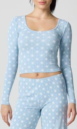 Florence By Mills Holidaze Rib Sleep Top in Snowflakes at Nordstrom Rack, Size X-Large