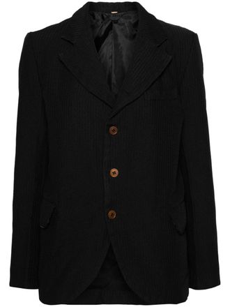 Comme Des Garçons ribbed single-breasted blazer - Black