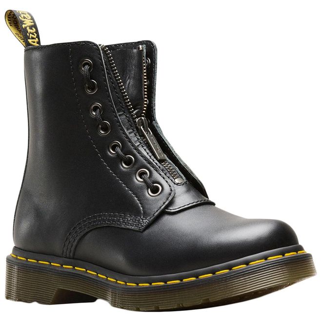 1460 Pascal Front Zip Nappa Leather Womens Ankle Boots - UK 3 - US 5 Women - EU 36 - Black - Size:UK 3
