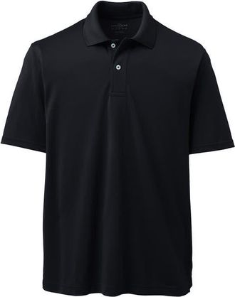 Lands End Short Sleeve Polyester Polo in Black at Nordstrom, Size 32